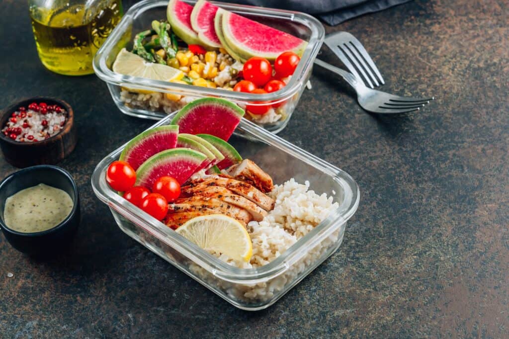 Healthy meal prep containers