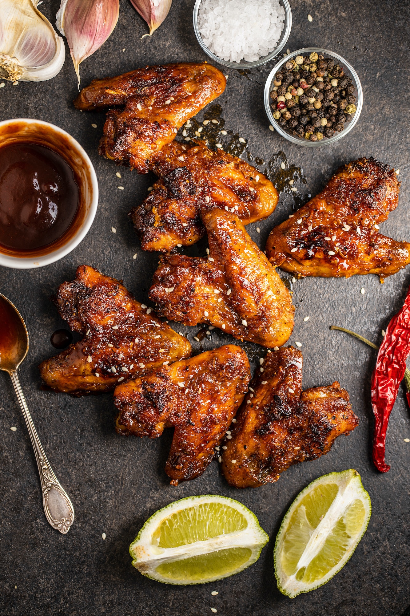 Grilled chicken wings.