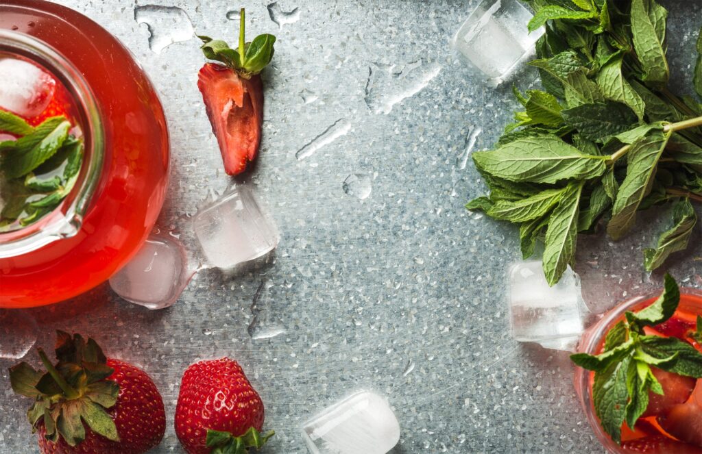 Homemade strawberry lemonade