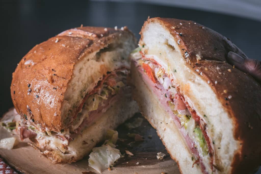 tiktok viral salad sandwich italian sub