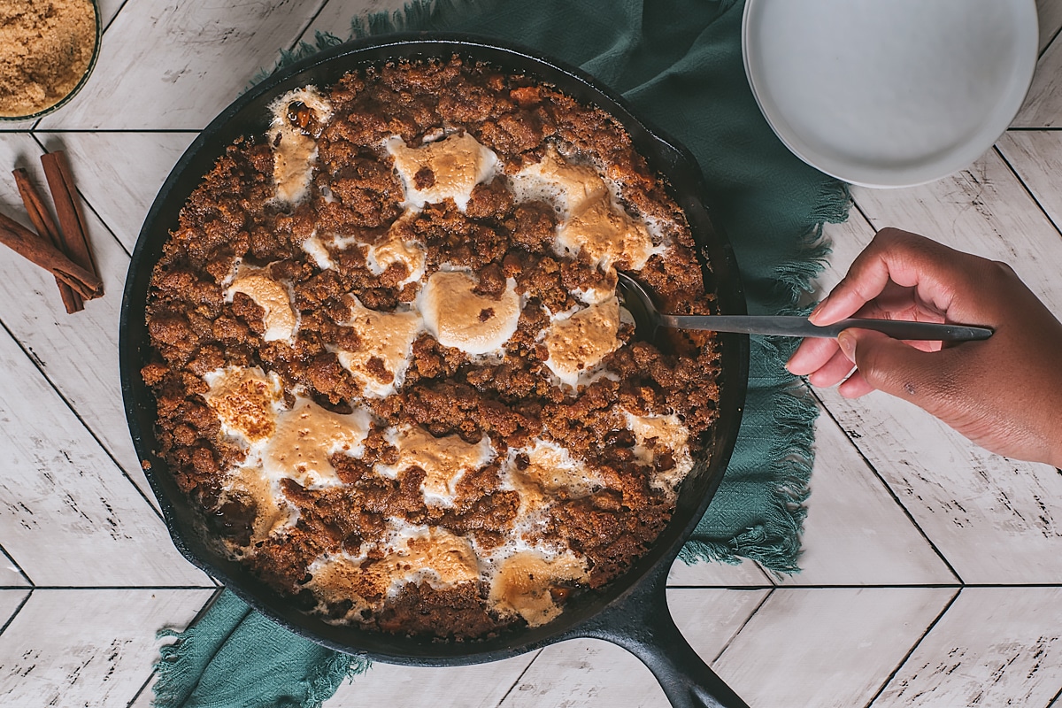 Roasted Sweet Potato Casserole with Gingersnap Streusel Gimme From