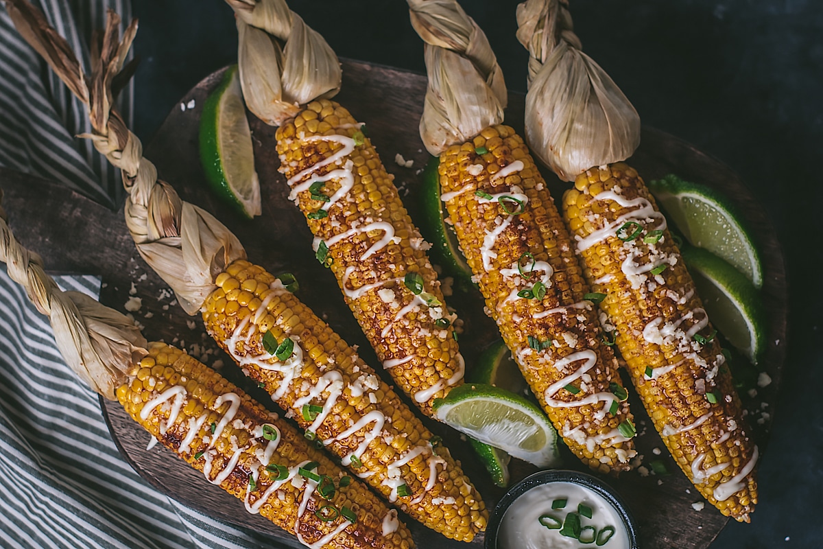 Sweet & Spicy Corn on the Cob in the Oven with Husks Gimme From Scratch