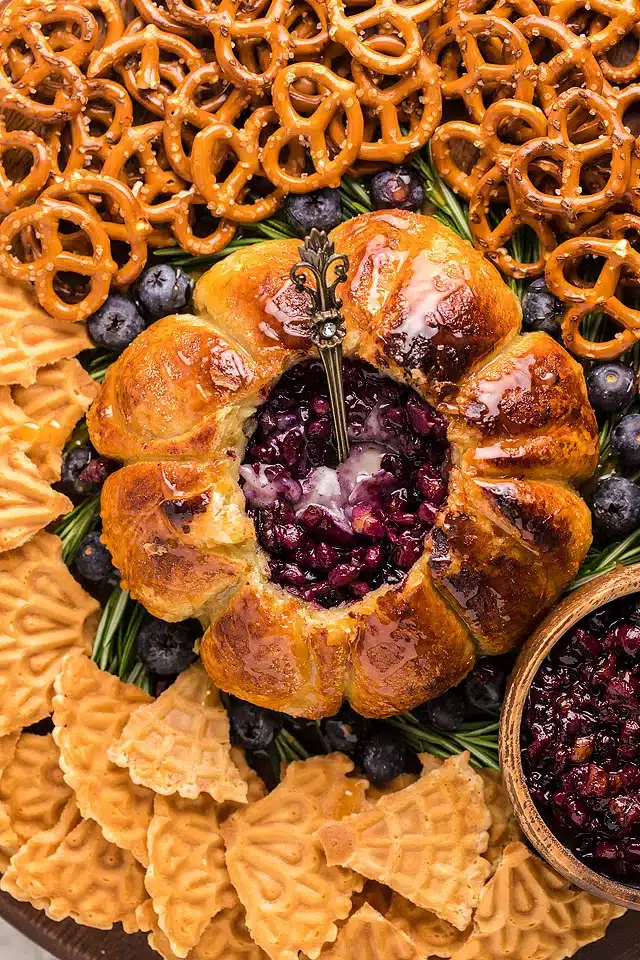 Air Fryer Blueberry Brie Pastry and Dip Appetizer by Xoxo Bella FI