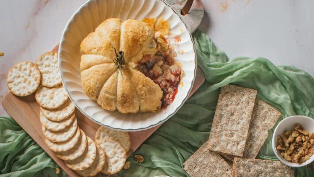 Baked Brie with Jam and Walnuts in Puff Pastry by Gimme from Scratch