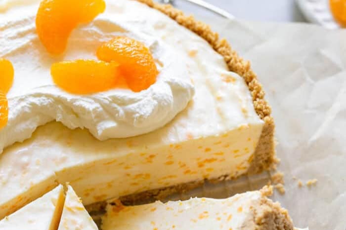 No-Bake Orange Creamsicle Cheesecake by Grandbaby Cakes