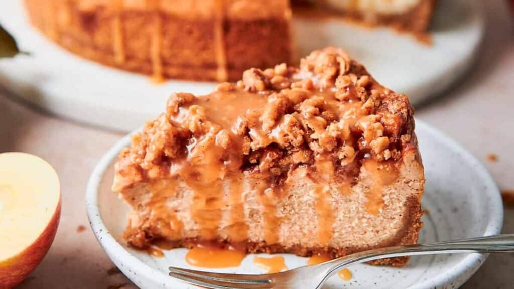 Apple Crisp Cheesecake by A Full Living