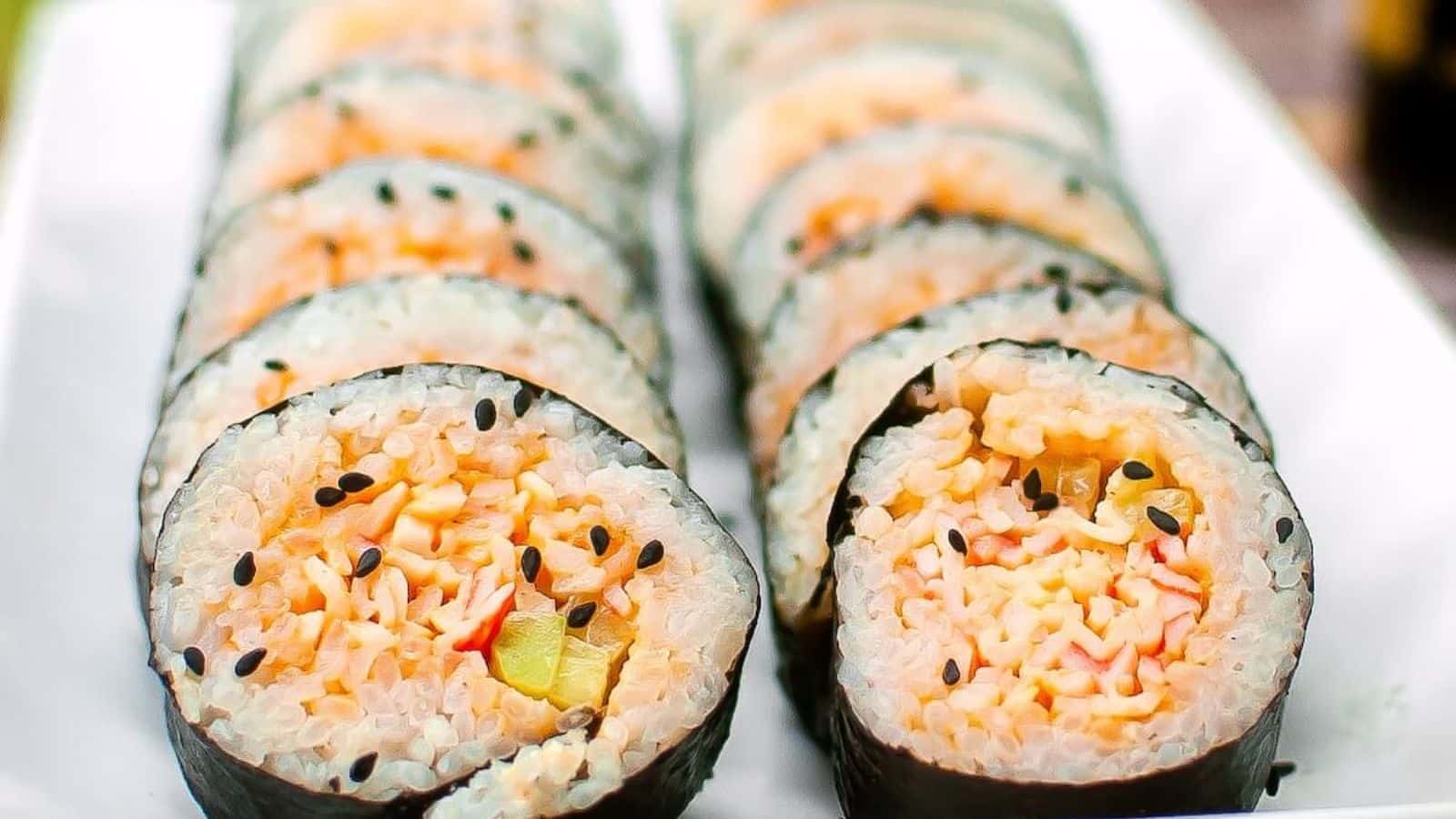 Spicy Crab Sushi Roll by The Soccer Mom Blog