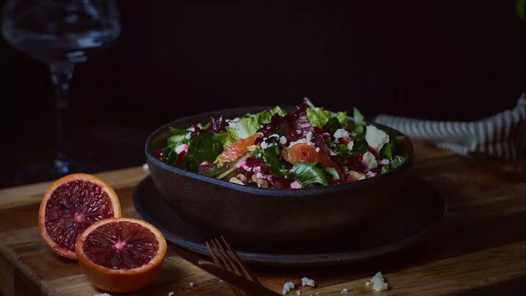 blood orange beetroot walnut feta salad & orange vinaigrette by Gimme from Scratch