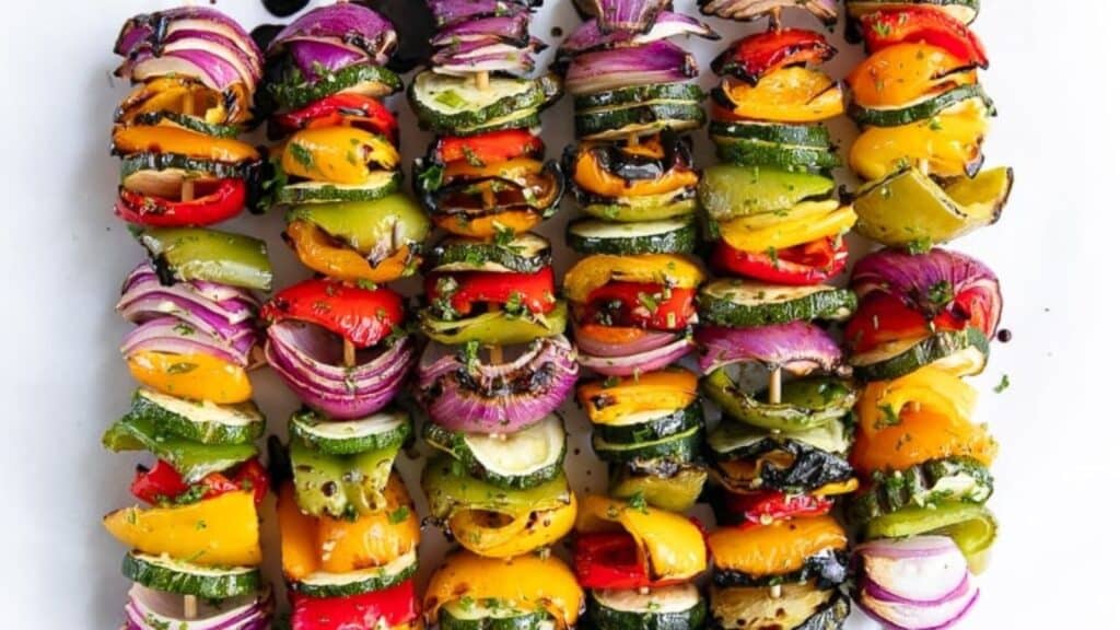 Easy Grilled Veggie Skewers by The Forked Spoon