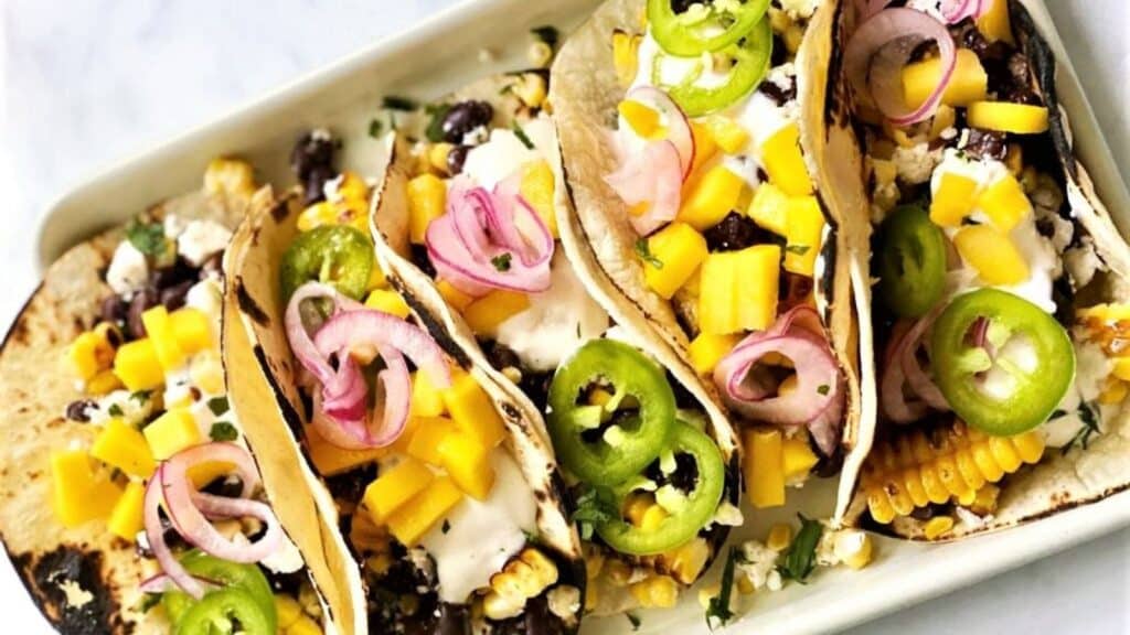 Grilled Corn and Black Bean Tacos with Feta by The Family Food Kitchen