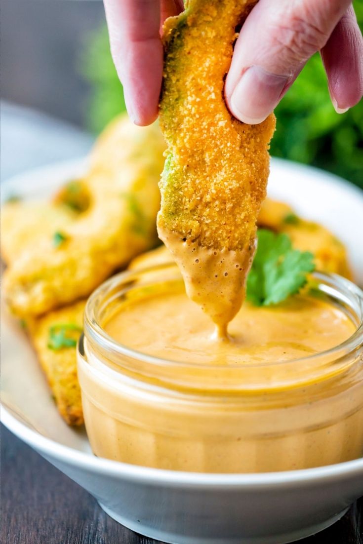 Air Fryer Vegan Avocado Fries by The Belly Rules the Mind
