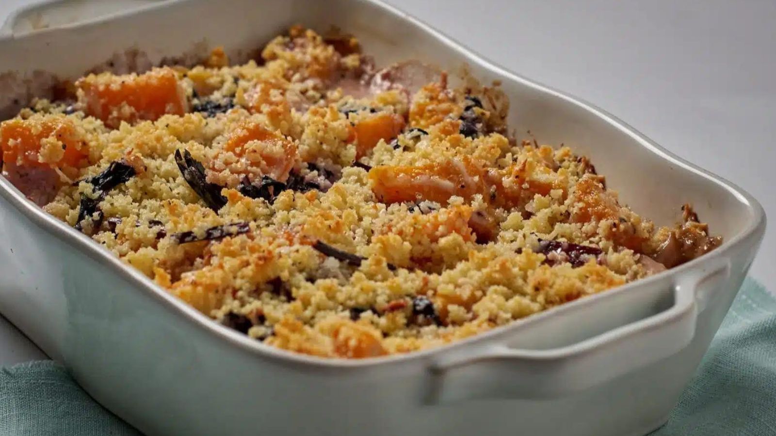 18 Party Recipes That'll Have People Talking Butternut Squash Gratin with Napa Cabbage and Beet Greens by Gimme From Scratch