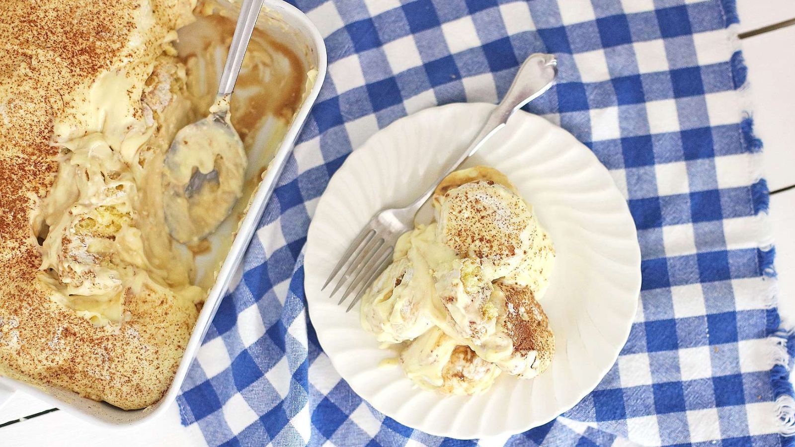 14 Icebox Cakes That'll Give You The Chills (In a Good Way) Creamy No Bake Coffee and Donut Tiramisu Cake by Two Kids and a Coupon