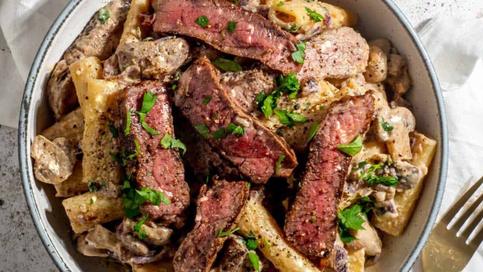 Creamy Steak Pasta by The Cinnamon Jar