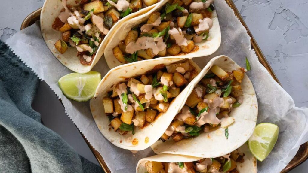 Breaking Taco News: 32 Taco Recipes That'll Make Your Mouth Water Crispy Potato and Poblano Tacos with Chipotle Crema by Sigsbee Street