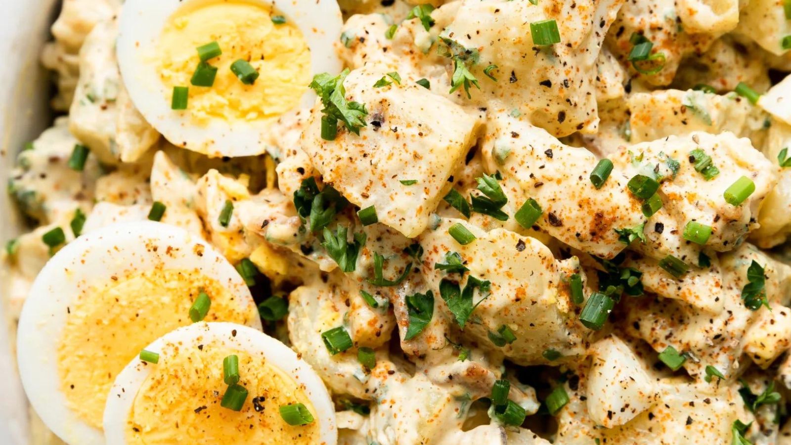 Host the Ultimate Fourth of July Cookout with These 28 Last Minute BBQ Recipes Deviled Egg Potato Salad by Mary's Whole Life