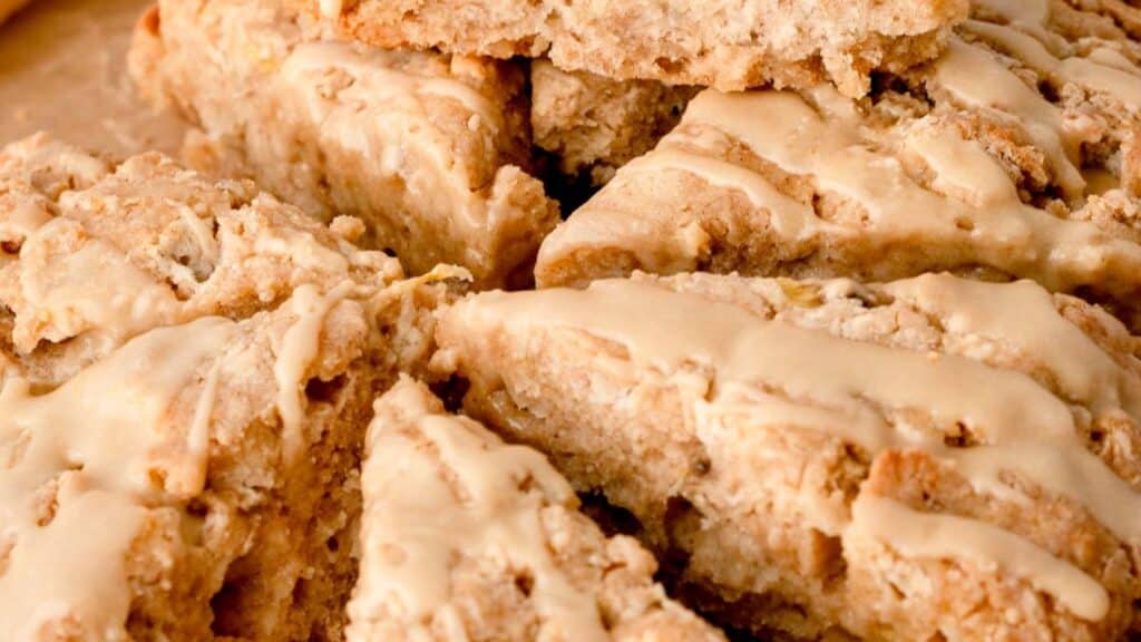 Easy Maple Glazed Banana Scones by Just As Tasty
