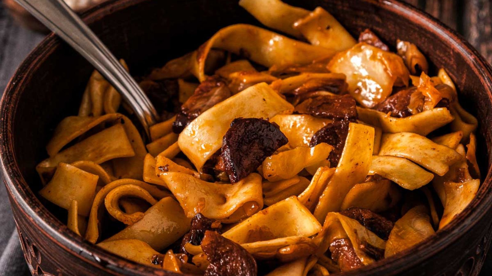 Egg Noodles With Caramelized Onions, Bacon and Cabbage by The Peasants Daughter