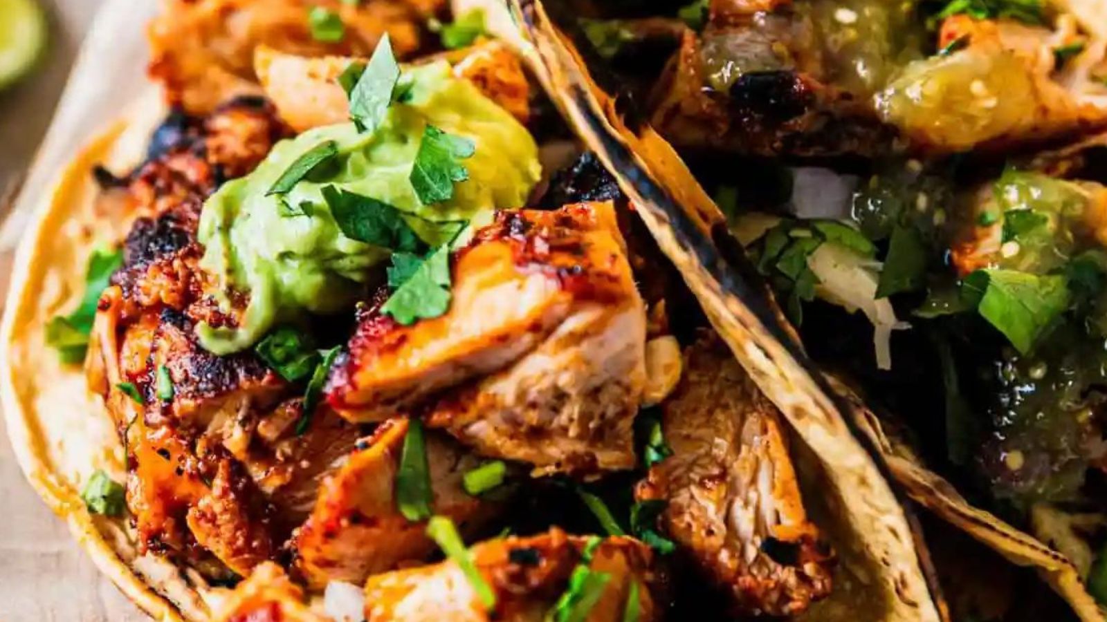 Lettuce Taco 'Bout It: 24 Recipes That'll Spice Up Your Boring Tuesday Grilled Spicy Adobo Chicken Tacos (Adobada Tacos) by Sweet Tea and Thyme