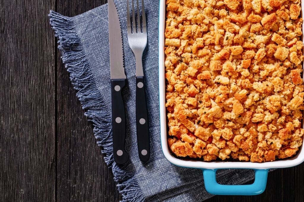 Stovetop stuffing casserole