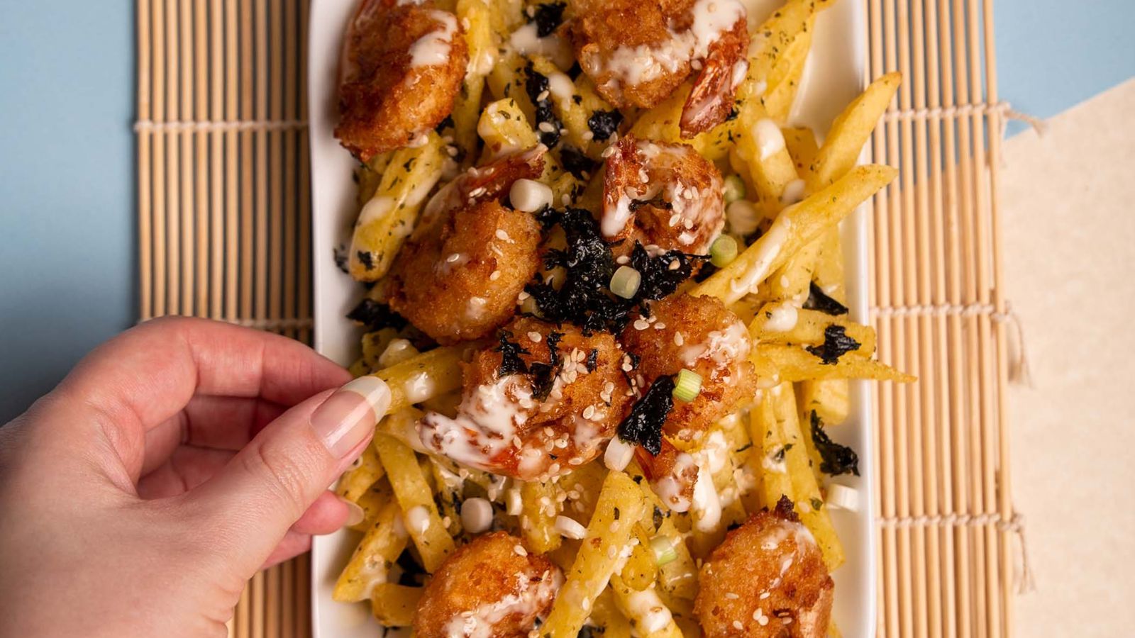 Japanese Inspired Loaded Fries by Just Gimme Fries