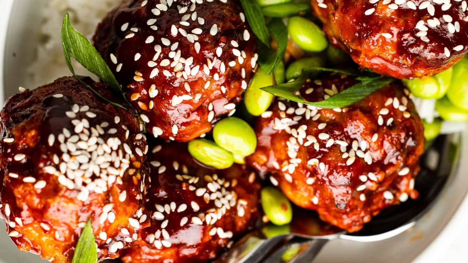 Korean Glazed Chicken Meatballs by The Sassy Foodie