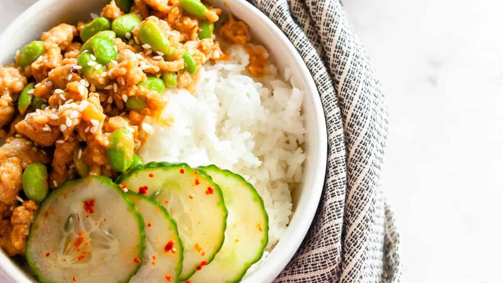 Korean Ground Chicken Rice Bowls by The Sassy Foodie