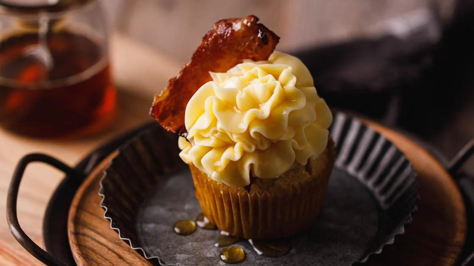 Maple Bacon Cupcakes with Maple Bacon Frosting by Sweet Fix Baker
