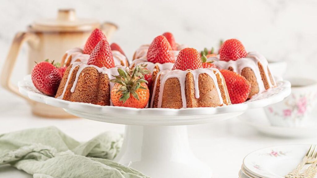 22 Strawberry Recipes You'll Want To Make Again and Again Mini Strawberry Bundt Cakes by Xoxo Bella