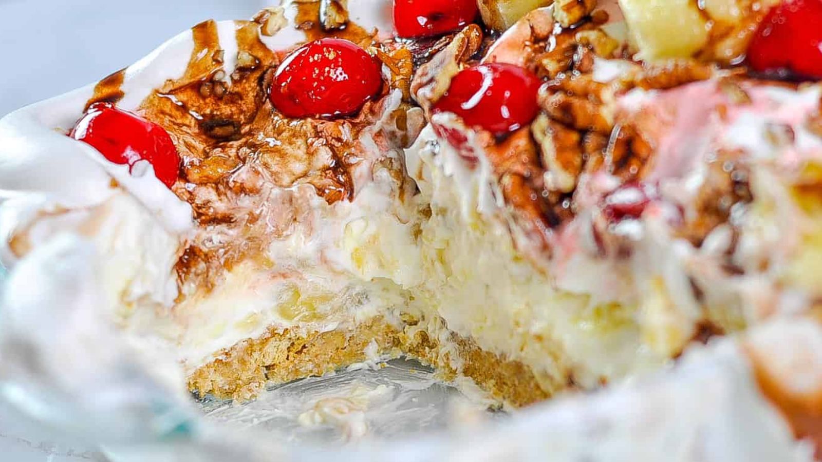 14 Icebox Cakes That'll Give You The Chills (In a Good Way) No Bake Banana Split Cake by Lamberts Lately