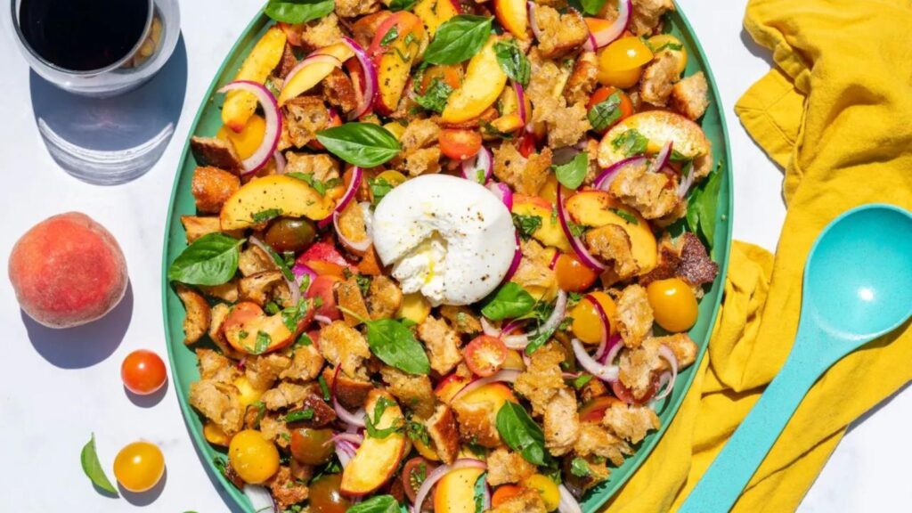 20 Labor Day Eats So Delicious, You’ll Forget the Summer's Almost Over Sourdough Panzanella with Peaches and Burrata by Sourdough Brandon