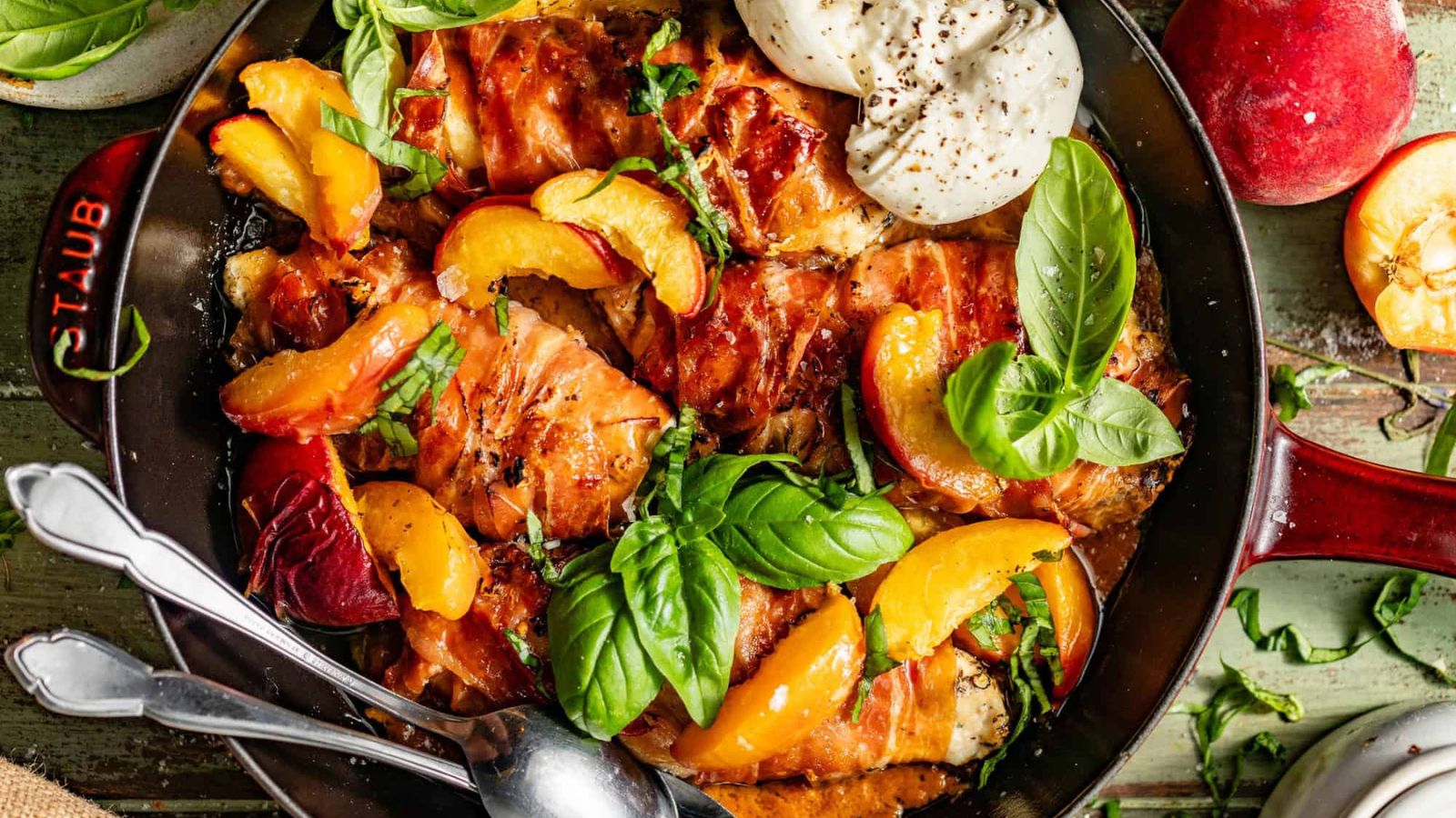 Peachy Keen Eats: 11 Savory Peach Recipes Stuffed Chicken Wrapped in Prosciutto by Britney Breaks Bread