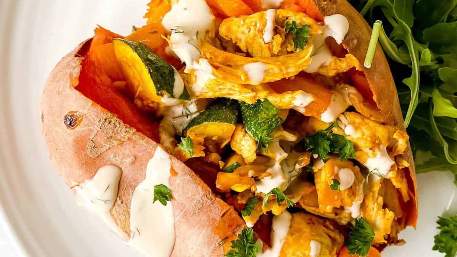 All Eyes on These 21 Irresistible Baked Potatoes Turkey Stuffed Sweet Potatoes by Through the Fibro Fog