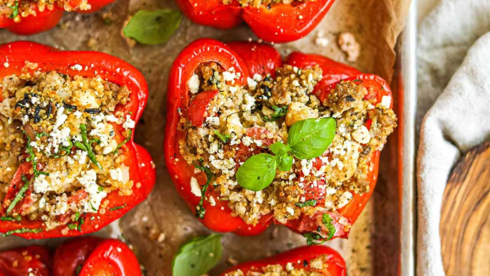 Got Dinner Dilemmas? These 22 Guilt Free Dishes Have the Answers Turkey and Quinoa Stuffed Bell Peppers by The Heirloom Pantry