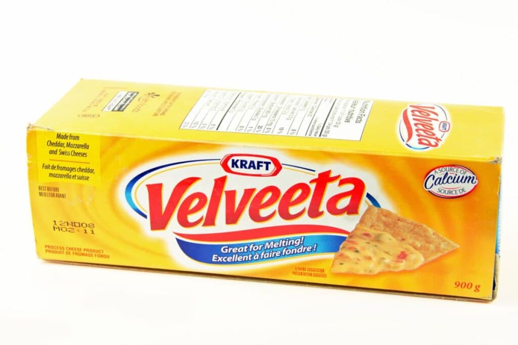 Box of Velveeta Cheese.