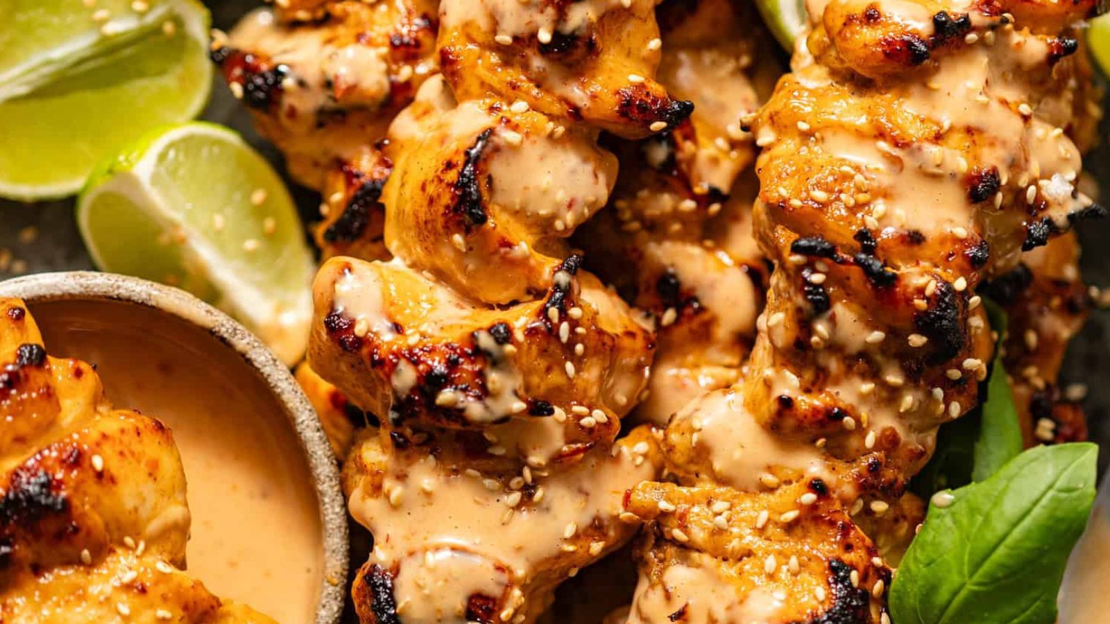 Bang Bang Chicken Skewers by Britney Breaks Bread