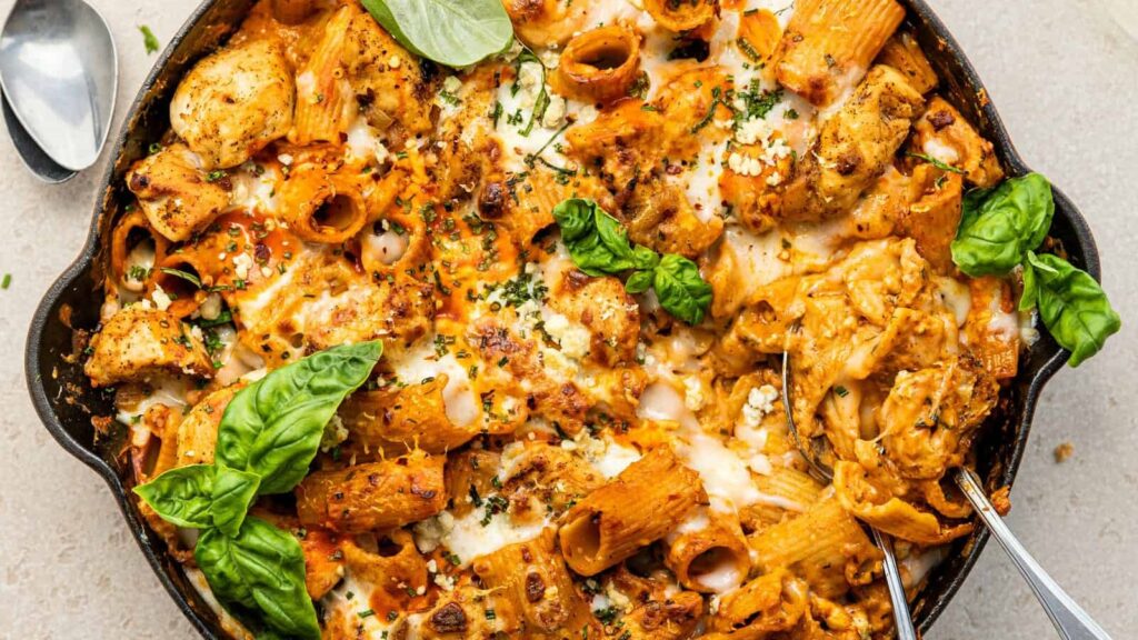 Buffalo Chicken Pasta by Britney Breaks Bread