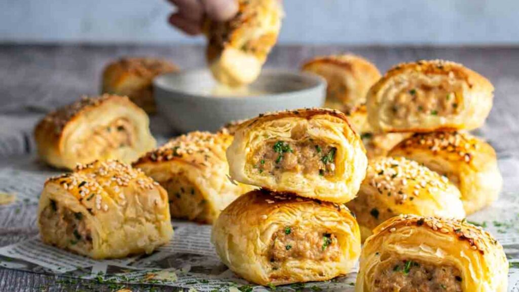 Easy Chicken Sausage Rolls by The Cinnamon Jar