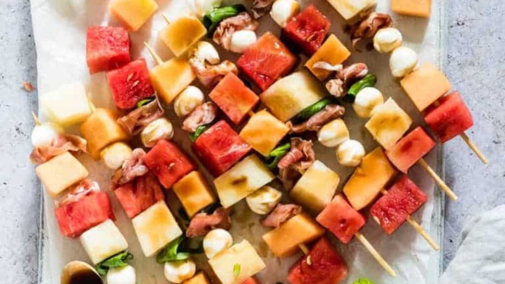 16 Recipes to Turn Watermelon Into Your New Favorite Obsession Easy Watermelon Skewers With Prosciutto by Recipes From A Pantry