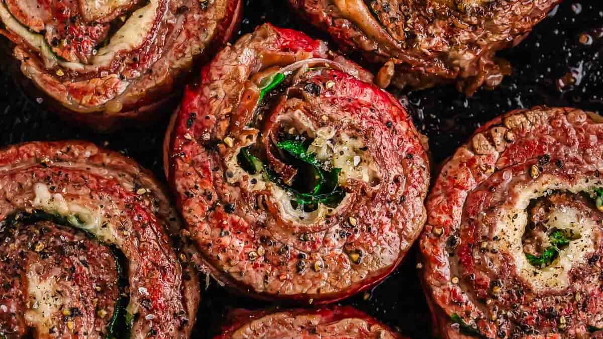 Flank Steak Pinwheels by Running To The Kitchen