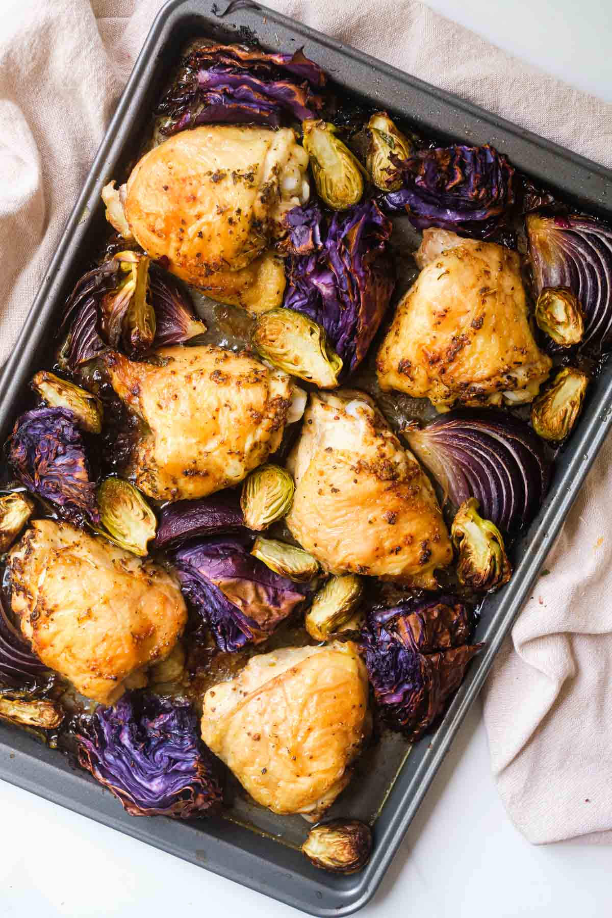 Sheet Pan Chicken Thighs by Budget Delicious