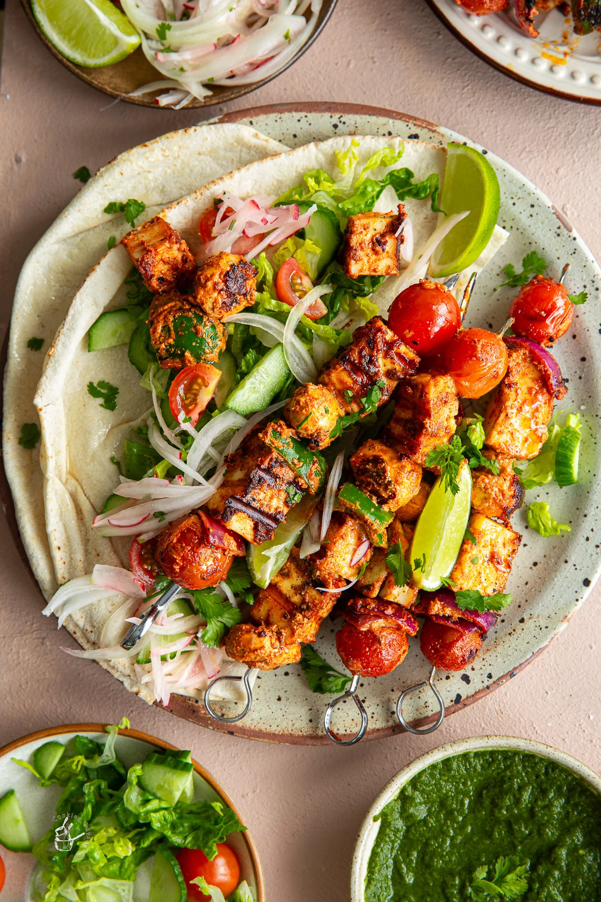 Tandoori Halloumi Tikka and Mushroom Skewers by J Cooking Odyssey FI