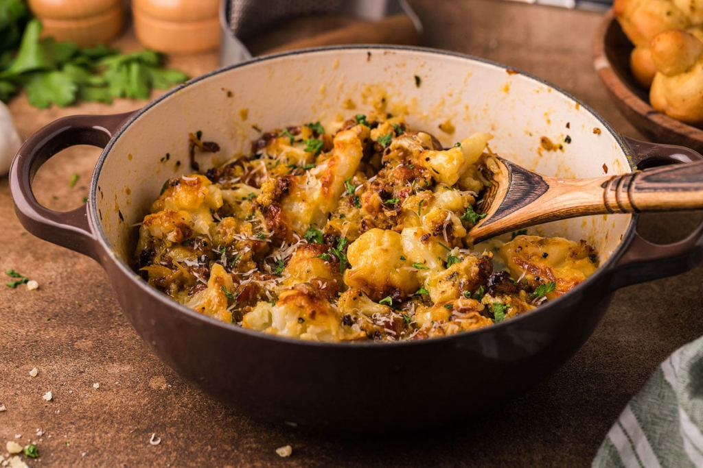 13 Reasons Cauliflower Deserves a Starring Role on Your Plate Roasted Cauliflower Carbonara by Xoxo Bella