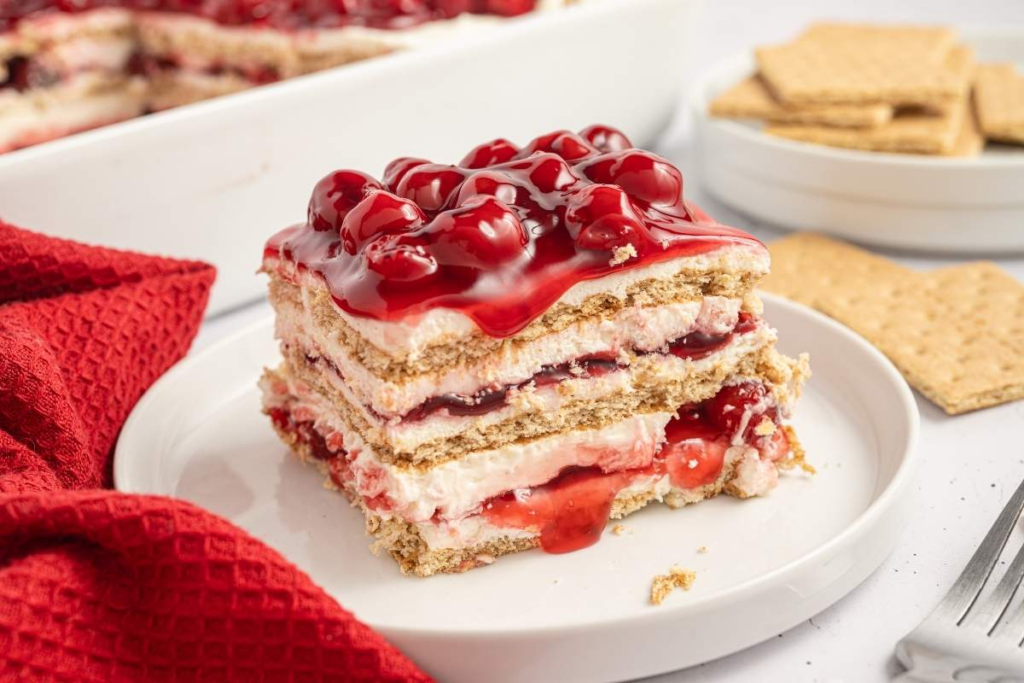 21 Cherry-licious Recipes to Try Now Cherry Cheesecake Icebox Cake by Xoxo Bella