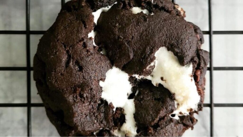 Double Trouble: 22 Stuffed Cookies Chocolate Marshmallow Cookies by Whisking Wolf