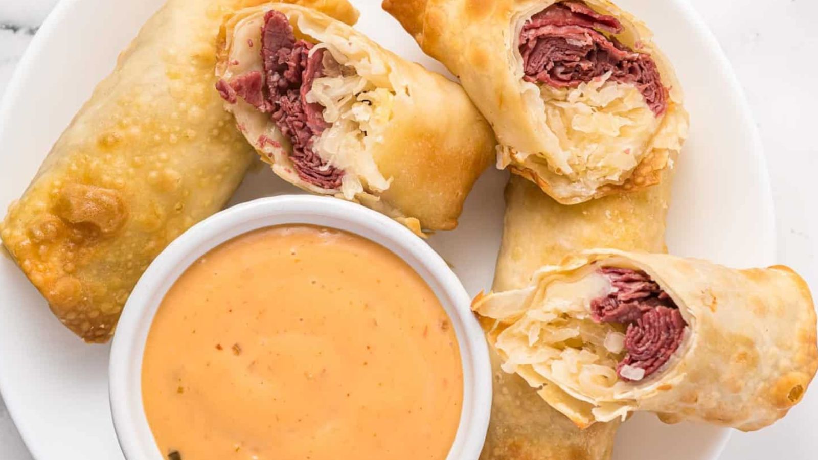 Roll With It: 18 Unique Egg Roll Recipes Reuben Egg Rolls by Little Sunny Kitchen