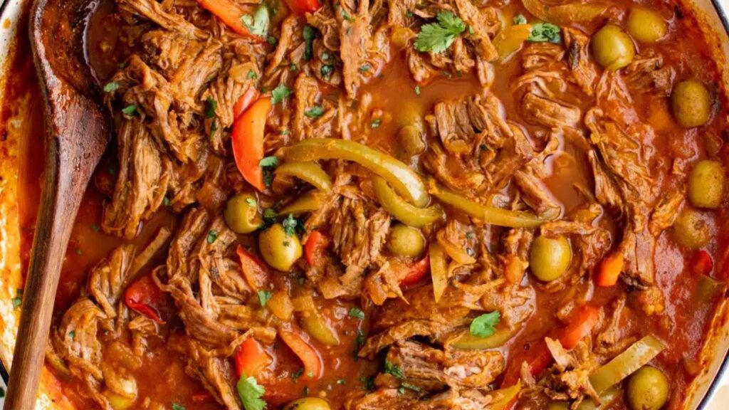 22 Caribbean Dishes That'll Knock Your Flip Flops Off Ropa Vieja by The Forked Spoon