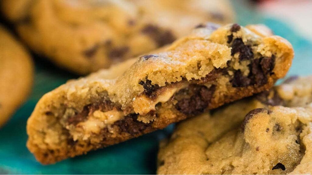 Double Trouble: 22 Stuffed Cookies Snickers Chocolate Chip Cookies by Bowl Me Over